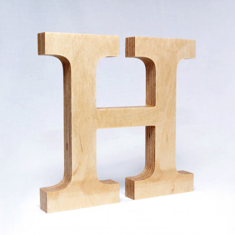 H dřevěné písmeno